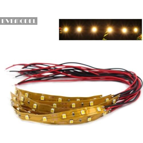 DD04 10pcs Prewired Led Strip Light Self-adhesive 12V ~18V 10CM LED Strip WARM White/Bright White 6 LEDS SMD3528
