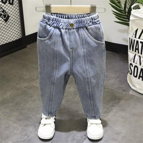 Kids Jeans Fashionable Korean Casual Thick Jeans For Girls Baby Boys Trousers Autumn Winter Toddler Child Denim Pants 2020 New