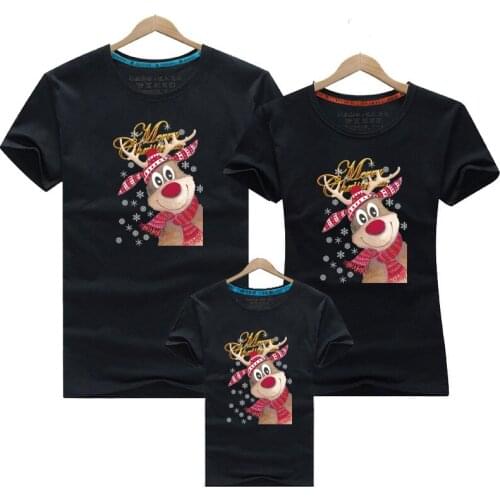 Christmas Matching Clothes 10 Colors Short Sleeve T-Shirts Tops For Family Matching Fashion Casual Clothes Christmas Gift