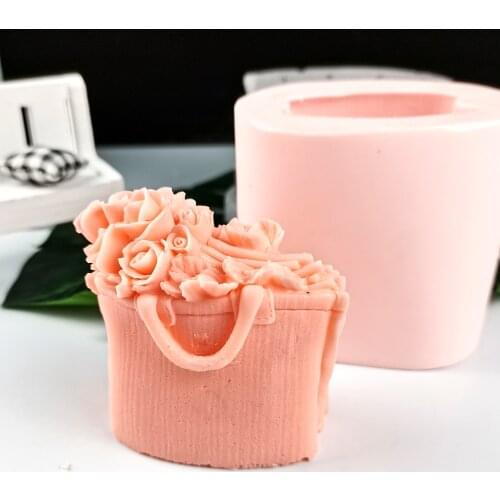 HC0299 PRZY Rose Bouquet in the Bag Soap Flower Mold Silicone Mold Decoration Plant Molds Flowers Candle Moulds Bouquet
