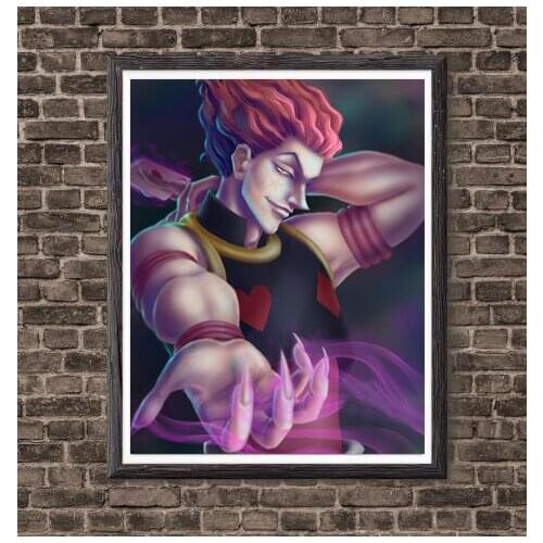 Hisoka Anime Wallpaper Manga Hunter X Hunter Fabric Art Prints Poster Artwork,20 x 25 cm,Stretched And Ready To Hang