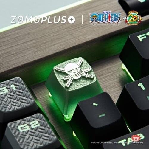 Key cap ONE PIECE mechanical keyboard keycap personality design,ONE PIECE Roronoa Zoro aluminum alloy keycaps Cherry MX axis,Z32