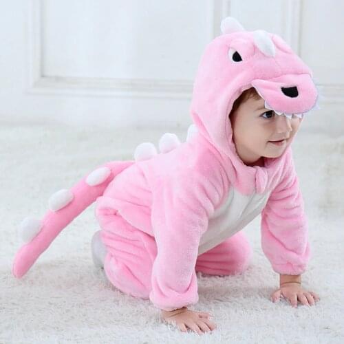 Umorden Pink Baby Girls Dinosaur Kigurumi Costume Infant Toddler Child Winter Pajamas Bodysuit Jumpsuit Onesie Flannel