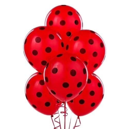 Red Black Polka Dot Latex Balloon (100 Pcs) 422918545