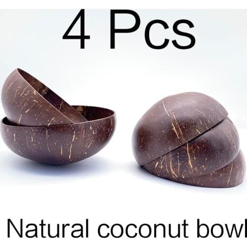 Creative Natural Coconut Bowl smoothie bowl Wood set Eco Friendly Fruit Salad Noodles Rice Ice Cream tableware Decoration Bowl