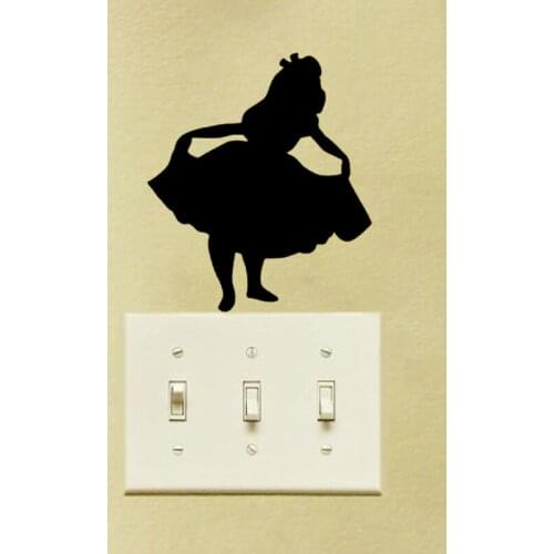 KUCADA Black Creative princess DIY Wall Stickers Switch Sticker Home Decoration Wallpaper JG1878