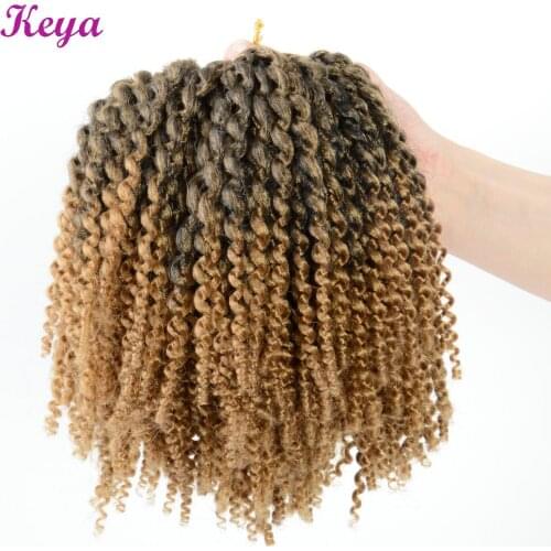Marlybob Crochet Braids Kinky Curly Crochet Hair 8 inch Synthetic Hair Extensions 3pcs/lot Ombre Braiding Hair