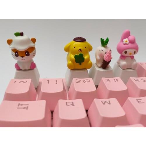 Cute Anime Kawaii PBT Keycaps For Mechanical Keyboard Caps Custom Cartoon Keycap Stereo Personality Diy Key Cap Cherry Mx Game