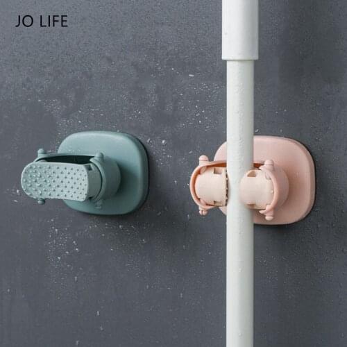 JO LIFE Wall Mounted Mop Organizer Holder Broom Hanger Storage Rack Seamless Mop Hook