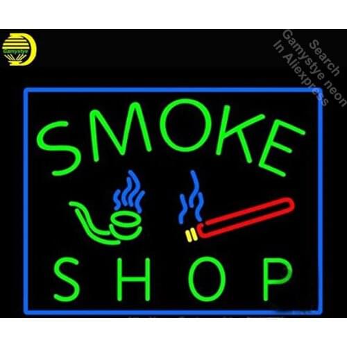 Neon Signs for Smoke Shop Neon Light Sign Handcrafted Recreation Cigar Room Neon Bulbs Glass Tube Decorate Fast dropshipping