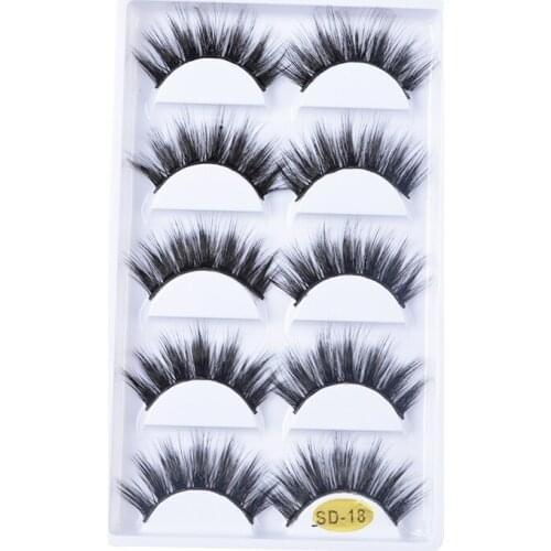 NEW 5 pairs mink eyelashes false lashes mink 3d fake eyelash extension make up cilios natural long cruelty free lash