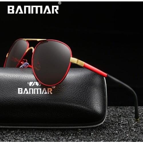 BANMAR Men Vintage Aluminum Polarized Sunglasses Classic Brand Sun glasses Coating Lens Driving Eyewear For Men Women