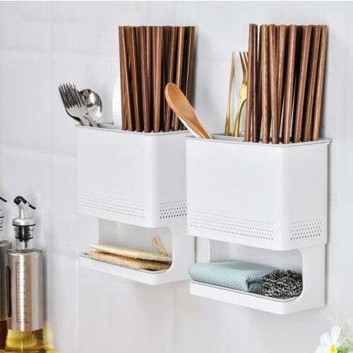 Kitchen Cutlery Organizer Plastic Drain Storage Holder Spoon Chopstick Storage Shelf Kitchenware Cooking Tool Tray Storage Box