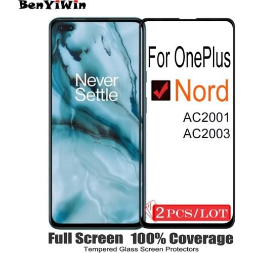 2PCS Original Full Cover Screen Protector Tempered Glass For OnePlus Nord Scratch Proof Protective Case Film For 1+ Nord Glass