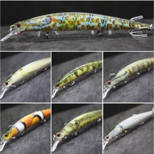 WLure 12.7cm 12.5g Lifelike Colors 3 Upgraded Treble Hooks Tight Action Jerkbait Slow Floating Minnow Fishing Lure HM672