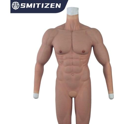Smitizen Silicone Muscle Suit Whole Body Cosplay Costumes Men’s Realistic Belly Macho Artificial Simulation without Penis