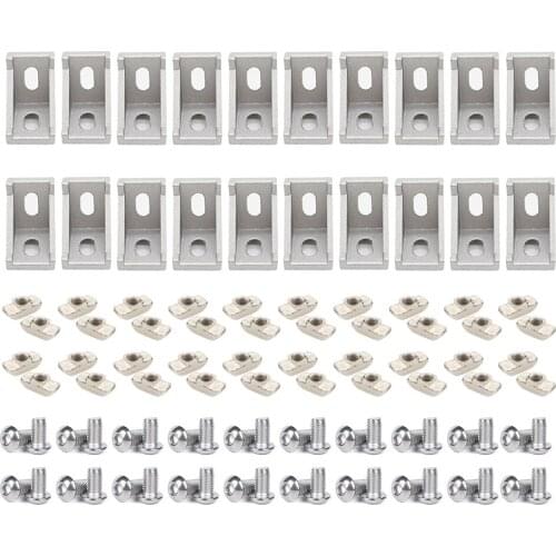 3030 Series Aluminum Profile Connector Corner Brace Set, Aluminum Corner Bracket for 3030 Aluminum Extrusion Profile Linear Rail
