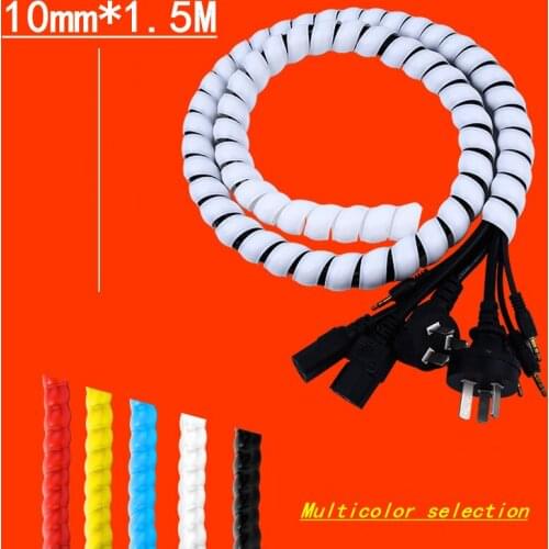 1.5M 10mm Spiral Wire Organizer Wrap Tube Flame Retardant Cable Sleeve Colorful Cable Casing Cable Protective Case Winder