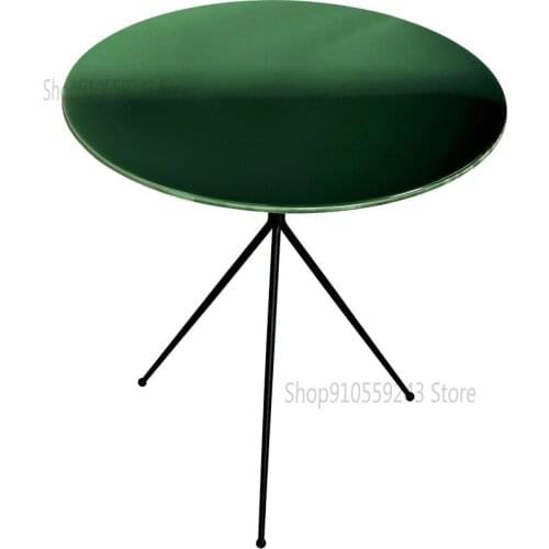 Light Luxury Minimalist Paint Round Side Table Corner Table Small Coffee Table Post-modern Creative Living Room Green Sofa Side