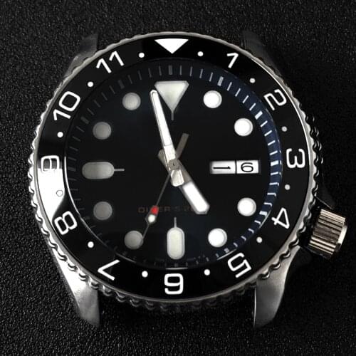 [Luminous Bezel + Sapphire Crystal] Recommended mod combination For Seiko SXK007 Double dome with stepped Sloping Ceramic Bezel