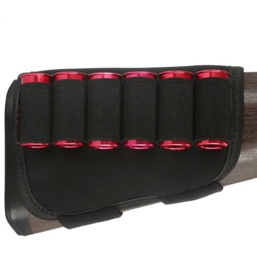 Tourbon Tactical Hunting Shotgun 12 Gauge Gun Buttstock Ammo Shell Holder 6 Rounds Black Neoprene Waterproof Shooting Accessory