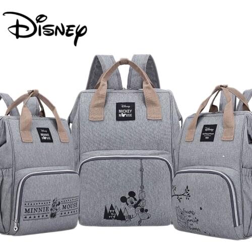 Disney Diaper Bag Backpack Large Capacity Waterproof Diaper Bag Set Mommy Pregnant Women Backpack Travel Land Bag Mickey Babybag
