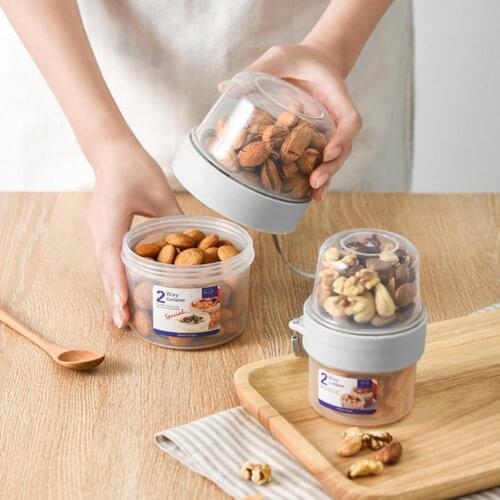 High Quality Storage Jar Airtight Dual Layer PP Refrigerator Storage Keeping Fresh Food Container Home Kitchen Organizer Box