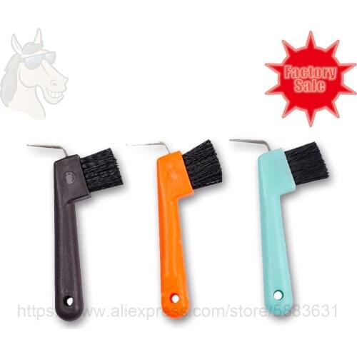 1 1007 hoof pick with brush plastic handle horse grooming kits horse hoof care economic brush Horse grooming tool hoof picks