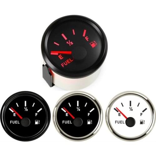 1pc 0-190ohm Truck Fuel Level Gauges 52mm 240-33ohm Motorcycle Fuel Level Meters Auto Modified Instrument Red Backlight 9-32v