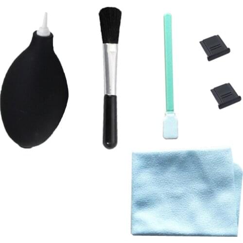 10sets 6 in1 Camera Lens Clearing suit mini strong Lens Clean-cloth Air Blower +cleaning bursh +Clean cloth+hot shoe+CCD SWAB