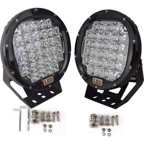 2PCS 9 "black round LED spotlights driving working lights Jeep SUV truck ATV 4X4 boat roof pole bumper off-road headlights