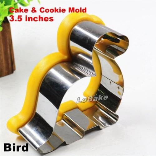 2pcs/lot) 3.5 inches stainless steel flat blade bird shape mousse cake mold tiramisu mould dough cutter cookie biscuit tools
