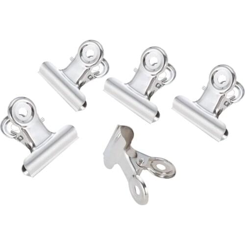5Pcs Mini Bulldog Grip Clips Metal Hinge Clips Tags File Paper Money Document Ticket Binder Food Bags Sealer Clamps Home Kitchen