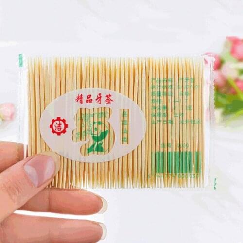 Bamboo Double-ended Fine Home Hotel Bag Toothpicks Disposable Fruit Stick