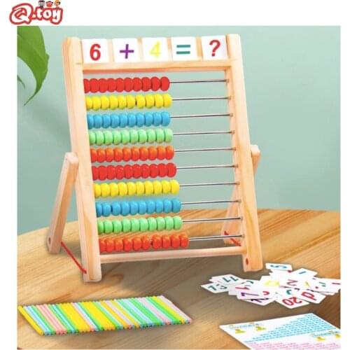 Computing frame educational wooden toys Arithmetic Abacus 10 row calculating frames Ten-gear Arithmetic Abacus Montessori toy