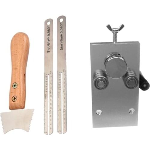 Fret Bender Wire Bending and Straightening Luthier Tool for Guitar Bass with Guitar Fret Wire Groove Protector Ruler