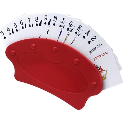 Red Creative Poker Cards Stand Holders Base Lazy Playing Cards Support Poker Clip Organizes Hands For Party Easy Play Board Game