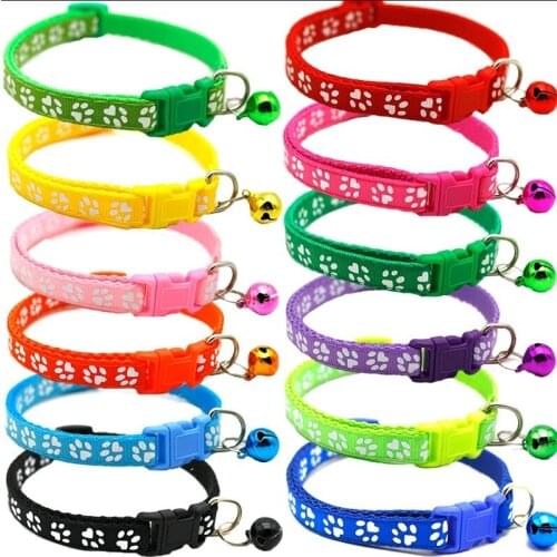 Colorful Cat Necklace Cat Collar With Bell Adjustable Buckle Collar Cat Pet Supplies Cat Small Dog Accessories Collar Pet Supply