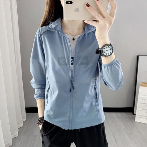 Summer ultra-thin sun protection clothing womens sports windbreaker stretch breathable jacket mens ultra-light UV protection