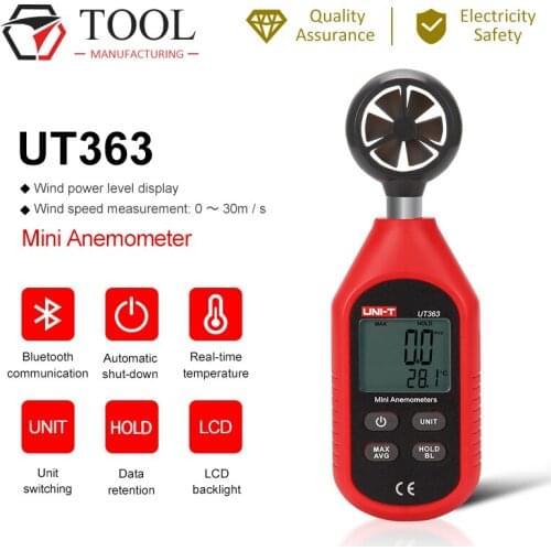 UNI-T UT363 Mini Digital Anemometer Anemometer Temperature Tester Diagnostic Tool Digital Display Detector