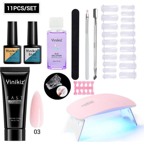 Builder Gel Polish for Nail Art Design All for Manicure Set Poly Nail Gel Extension Nail Kit Yinikiz 4Pcs Acrylic Uv gel