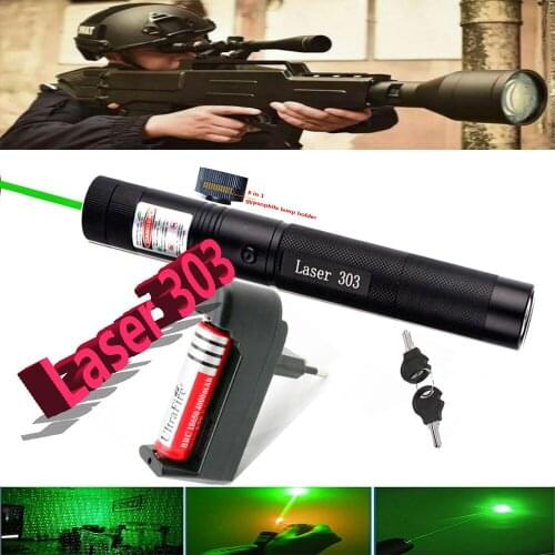 Powerful green laser 303 super far radiation 10000m laser equipment 5mw laser sight green dot starry sky indicator with battery