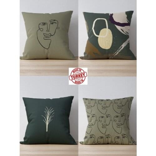 4 PIECES CUSHION COVER SET - 43X43 CM - PILLOVELAND - PORTRAIT