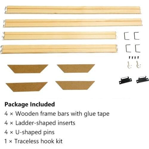 Natural Pine Wooden Painting Frame Custom Photo Frame DIY Large Size Wood Frame for Picture Poster Wall Canvas Painting Cadre