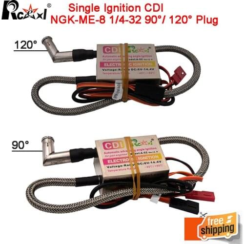 Rcexl Single Ignition CDI NGK-ME-8 1/4-32 90/ 120 Degrees for Gas Petrol Engine RC Airplane