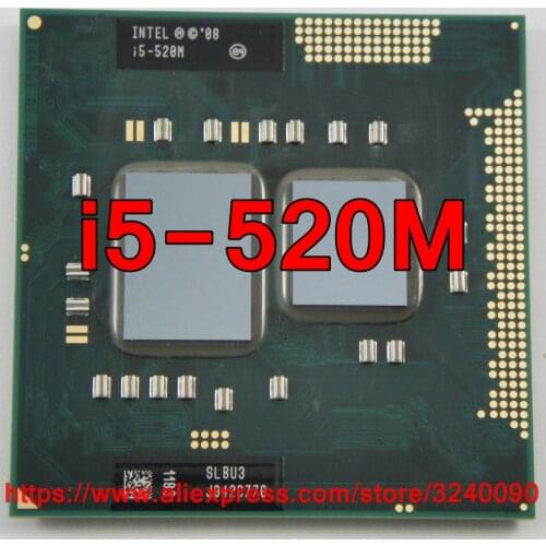 Original lntel Core i5 520M 2.40GHz i5-520M Dual-Core Processor PGA988 SLBU3 SLBNB Mobile CPU Laptop processor free shipping