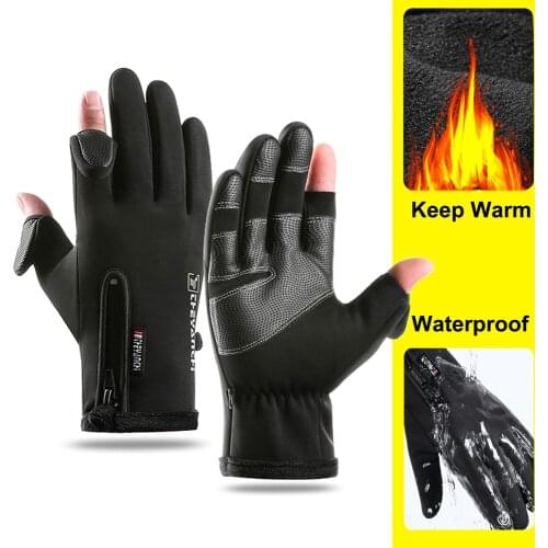 Cold-proof Ski Gloves Waterproof Winter Gloves Cycling Fluff Warm Gloves For Touchscreen Cold Weather Windproof Anti Slip