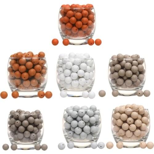 20pcs Silicone Loose Beads Teething Beads DIY Chewable Teether For Infant Baby Y4QA