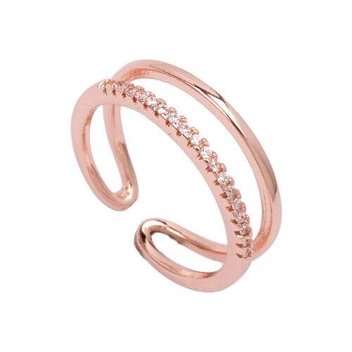 Simple Open Adjustable Rings for Women Delicate Zircon Finger Ring Female 2019 Fashion Jewelry Korean Knuckle Rings Gift