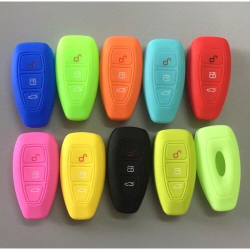 Silicone car key cover case For Ford Focus 3 4 MK3 ST RS Kuga Escape Ecosport Fiesta 3 Buttons Smart Remote Fob Protect Cover